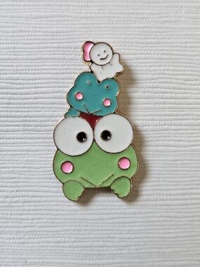 Kerropi Enamel Pin - Green & Teal with Pink Accents